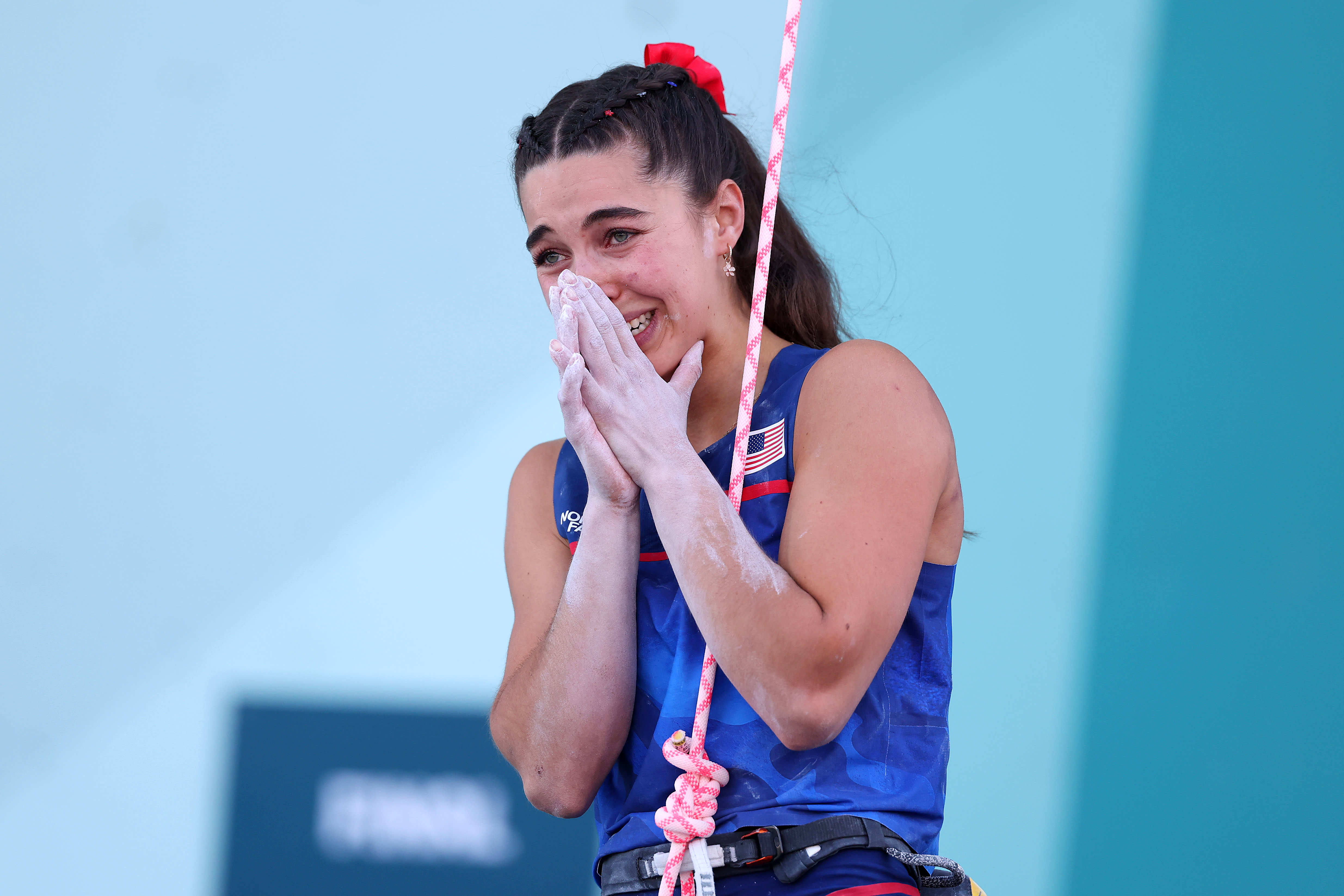 Team USA Brooke Raboutou Claims Silver in Boulder Lead Becomes First U.S. Woman to Win Olympic Medal in Sport Climbing